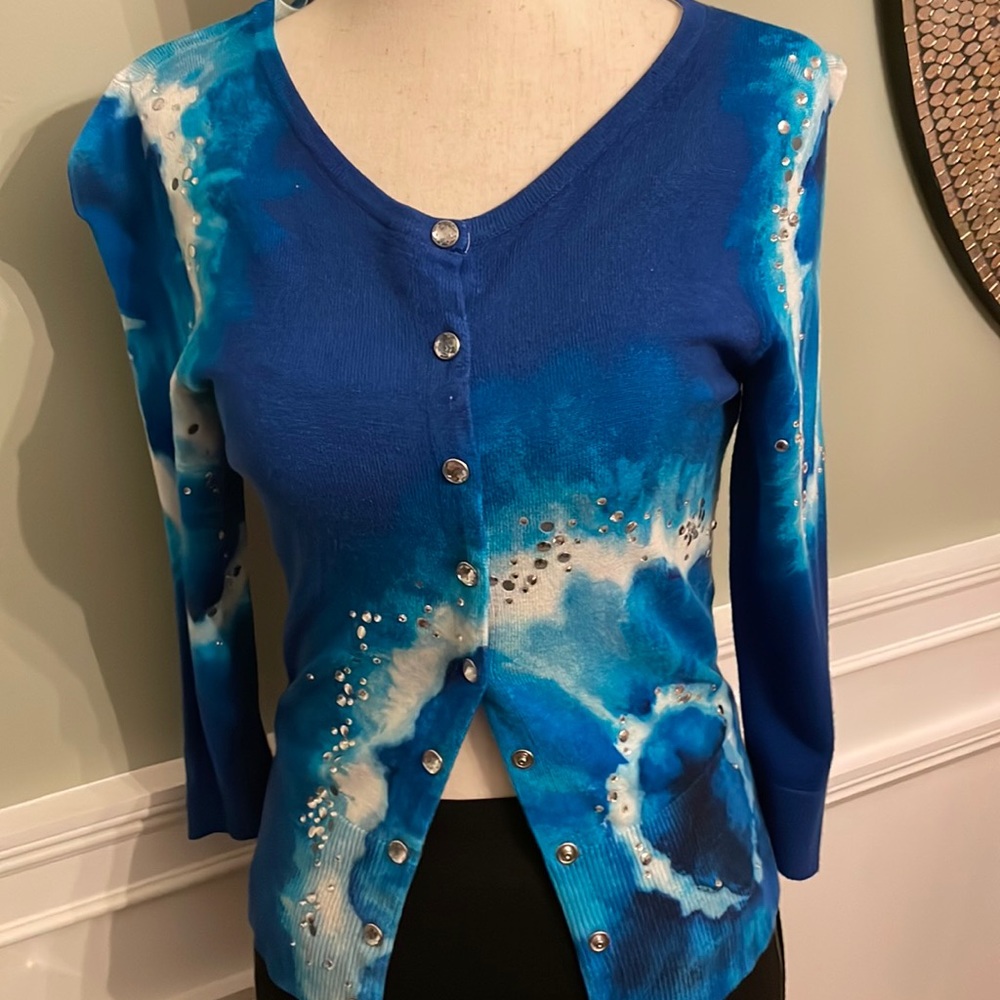 Whbm blue and aqua cardigan - Picture 1 of 4